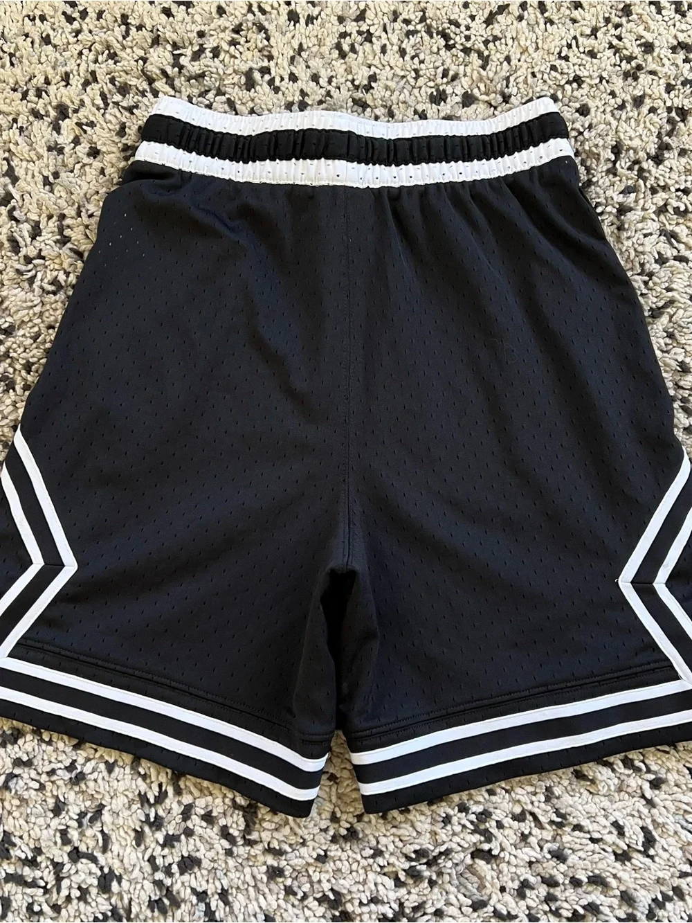 Nike Jordan Sport Dri-Fit Diamond Mesh Shorts Black White Jumpman Men’s Size XS
